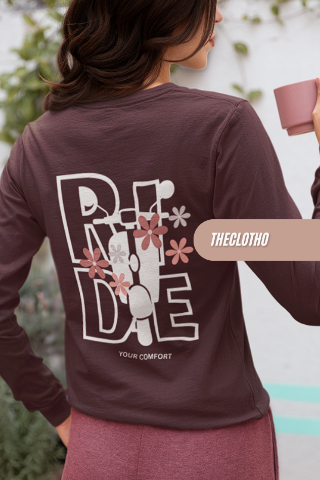 Ride Your Comfort Full Sleeves T-Shirt - Embrace Relaxation