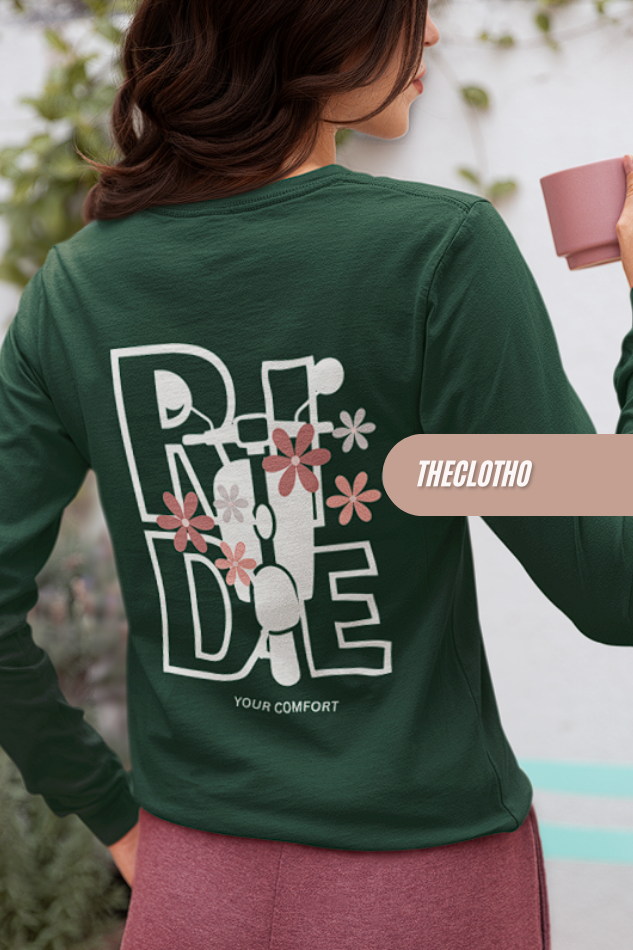 Ride Your Comfort Full Sleeves T-Shirt - Embrace Relaxation