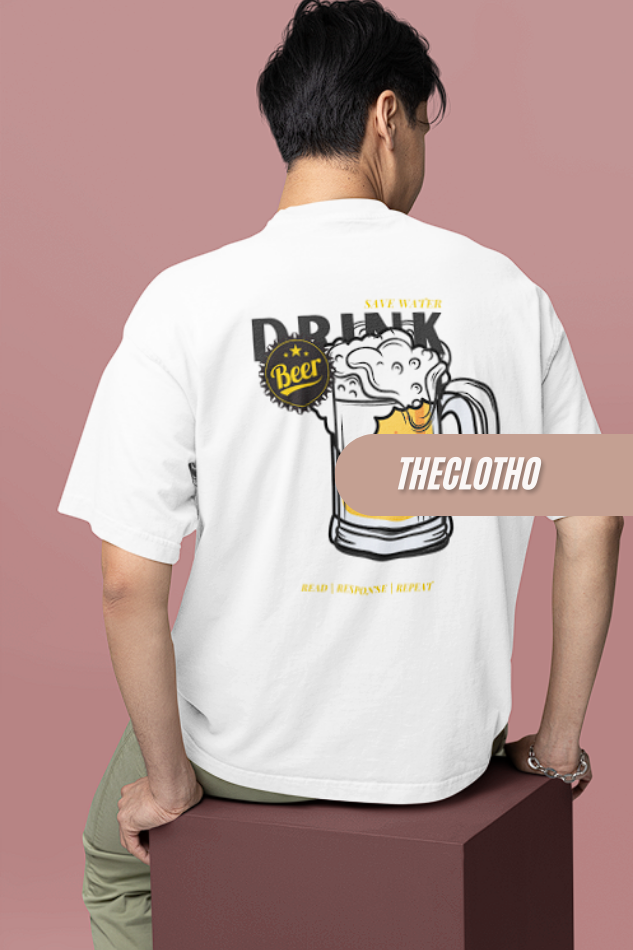 Drink Beer Oversized T-Shirt - Cheers to Comfort